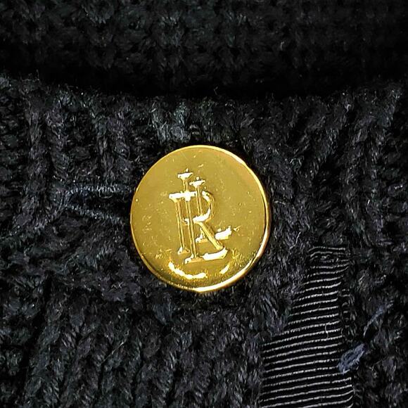 Polo Ralph Lauren LRL Women’s Sweater Cardigan Chunky Knit Size XL Gold Buttons - Picture 4 of 8